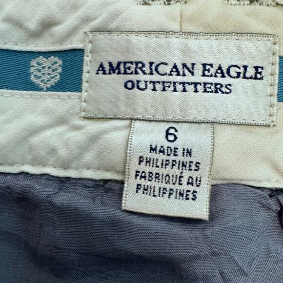 Y2K American Eagle Wool Blend Mini Skirt Button Front SZ 6 Dark Academia Preppy - Picture 4 of 5